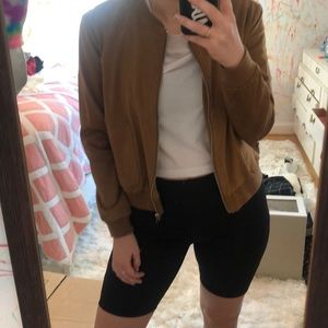 COPY - Brown suede bomber. Great for the fall!